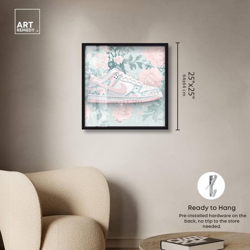 Dainty Floral Sneaker Shadowbox by Art Remedy