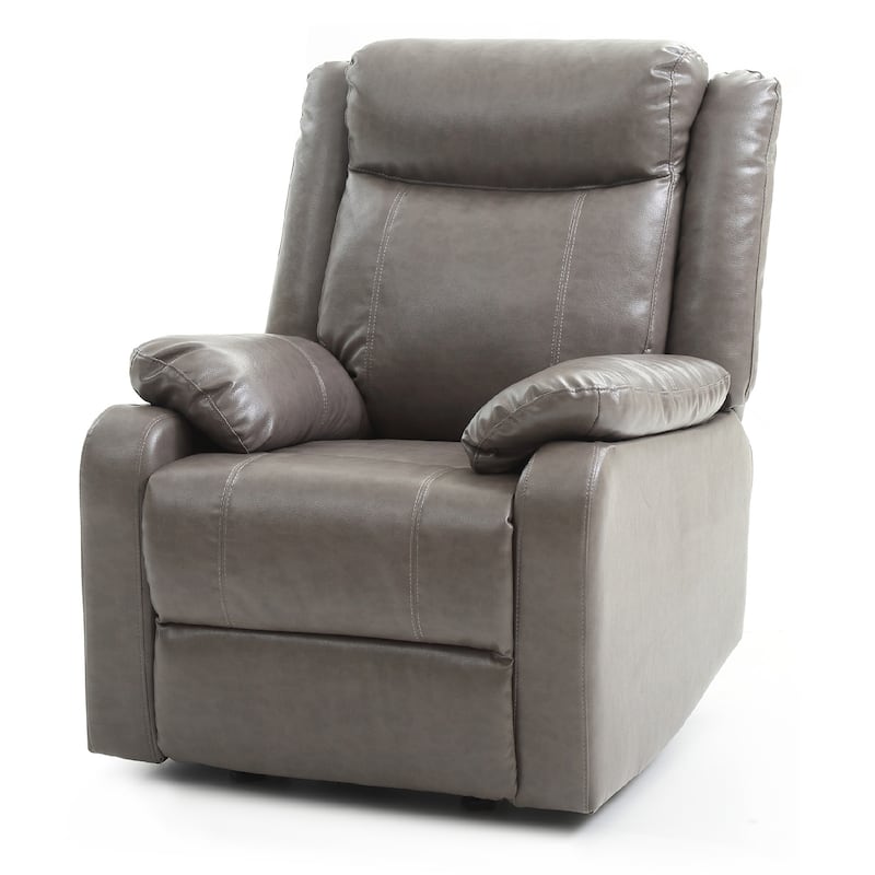Upholstered Reclining Accent Chair with Padded Arms - 40" - Gray