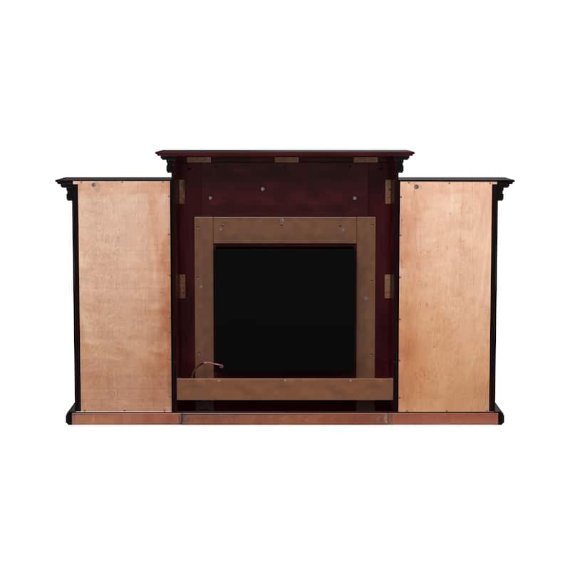 SEI Furniture Forbes Electric Fireplace Mantel with Bookcase Storage