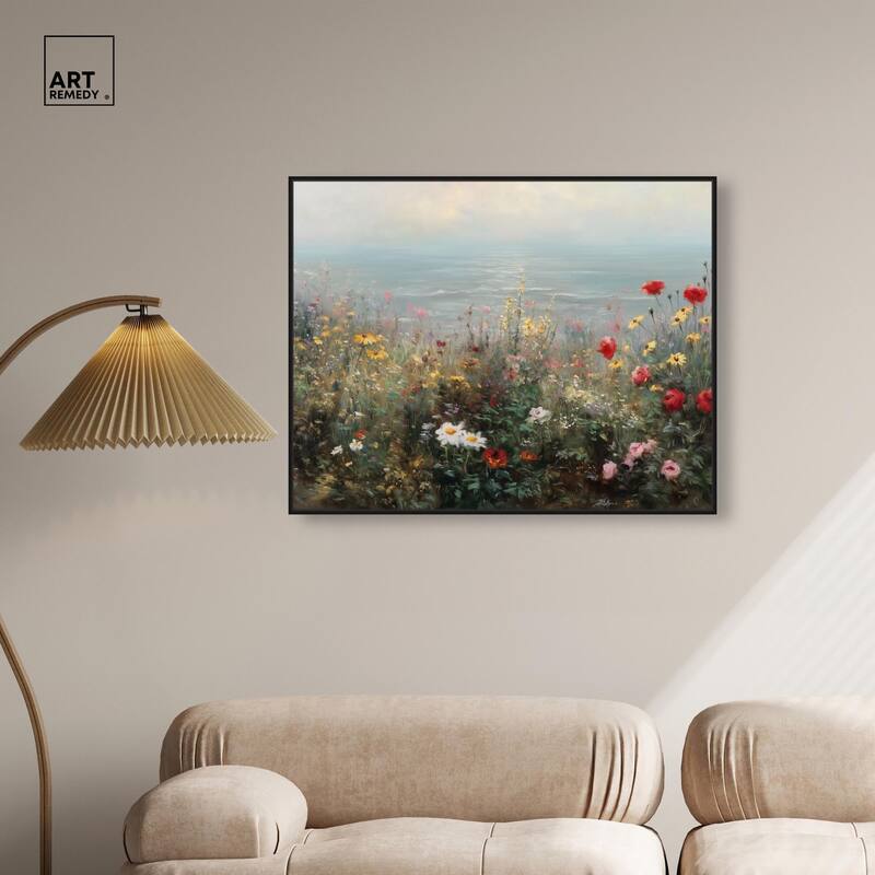 Misty Ocean Field I Canvas by Art Remedy