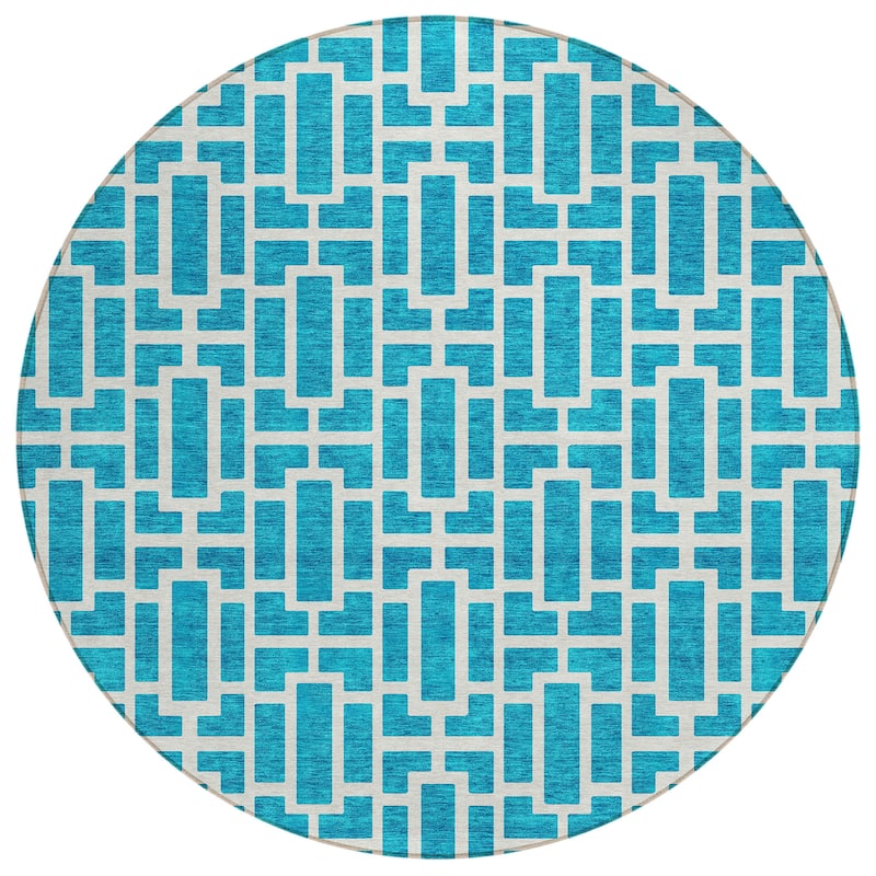 Machine Washable Indoor/ Outdoor Chantille Contemporary Geo Rug