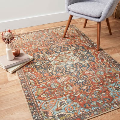 Alexander Home Dhanya Medallion Oriental Distressed Area Rug