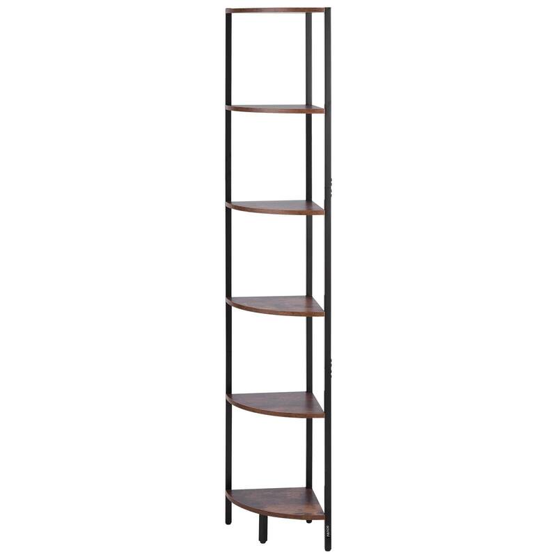 6-Tier Corner Shelf with LED Lights Narrow Display Rack for Home Storage - 11.2 x 11.2 x 67.5 in