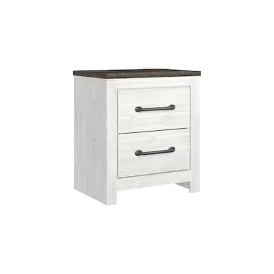 Signature Design by Ashley Gerridan Grey and White Woodgrain Nightstand