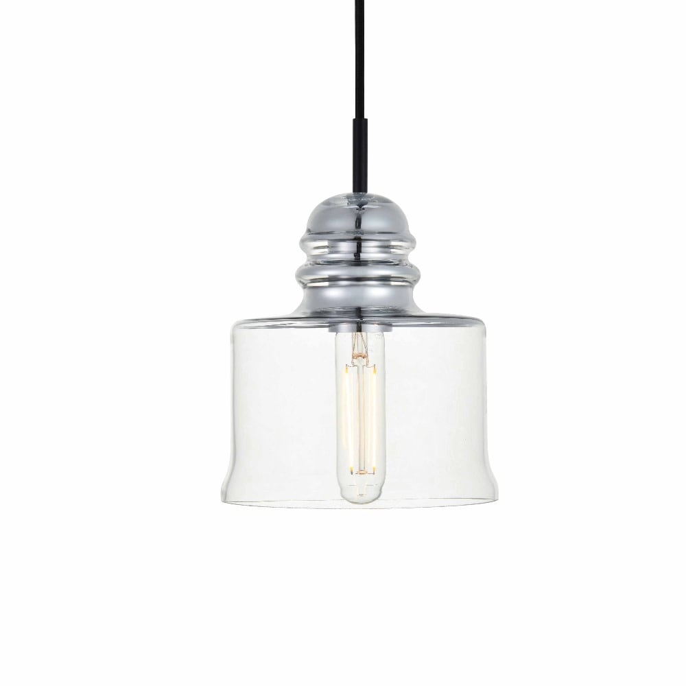 Elegant Lighting Kenna Single Light 7" Wide Mini Pendant with Clear