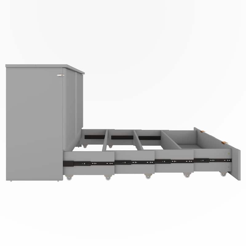 Full Size Murphy Bed Wall Bed with drawer and USB Ports