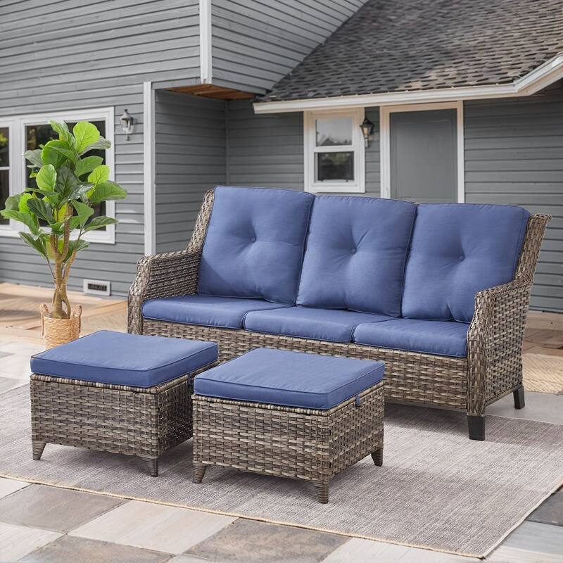 Gymojoy Outdoor Wicker Furniture Set with Cushions All-Weather PE Rattan