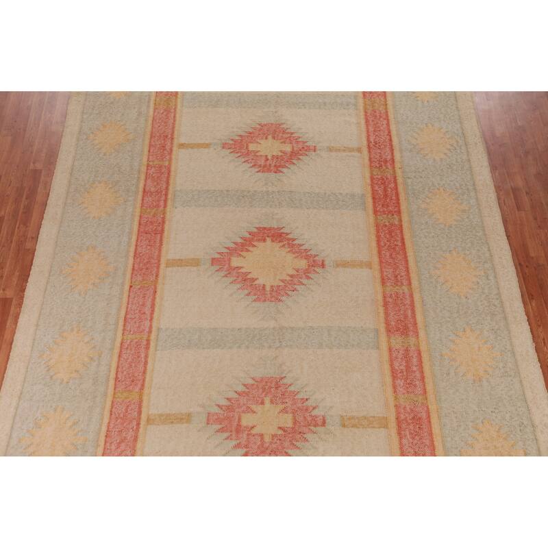 Hand Woven Oriental 100% Jute Carpet Southwestern Modern Beige & Ivories Kilim Area Rug - 11' 8'' X 9' 6''