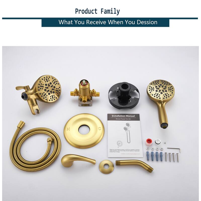 Shower Faucet Set with 5 in. Head Complete Shower System Matte Black
