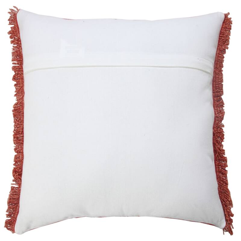Power Loomed Solid Cotton Throw Pillow Cover - 20" - Clay Red
