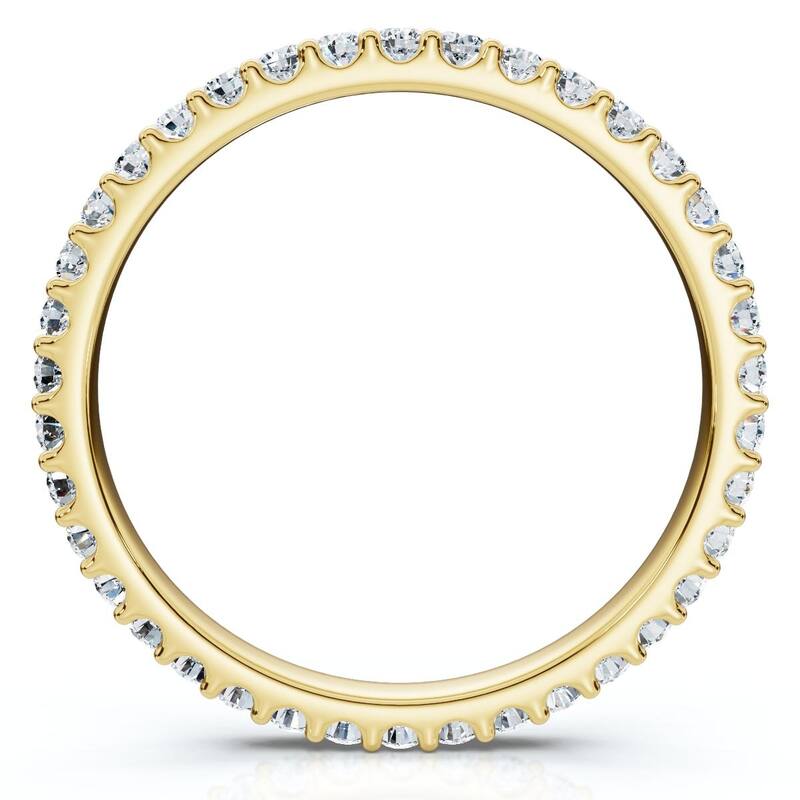 Bliss Diamond 3/8ct Diamond Eternity Ring Yellow Gold Womens Stackable Wedding Band