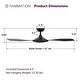 preview thumbnail 7 of 15, Fanimation GlideAire 52 inch Indoor/Outdoor Smart Ceiling Fan with Remote - Black