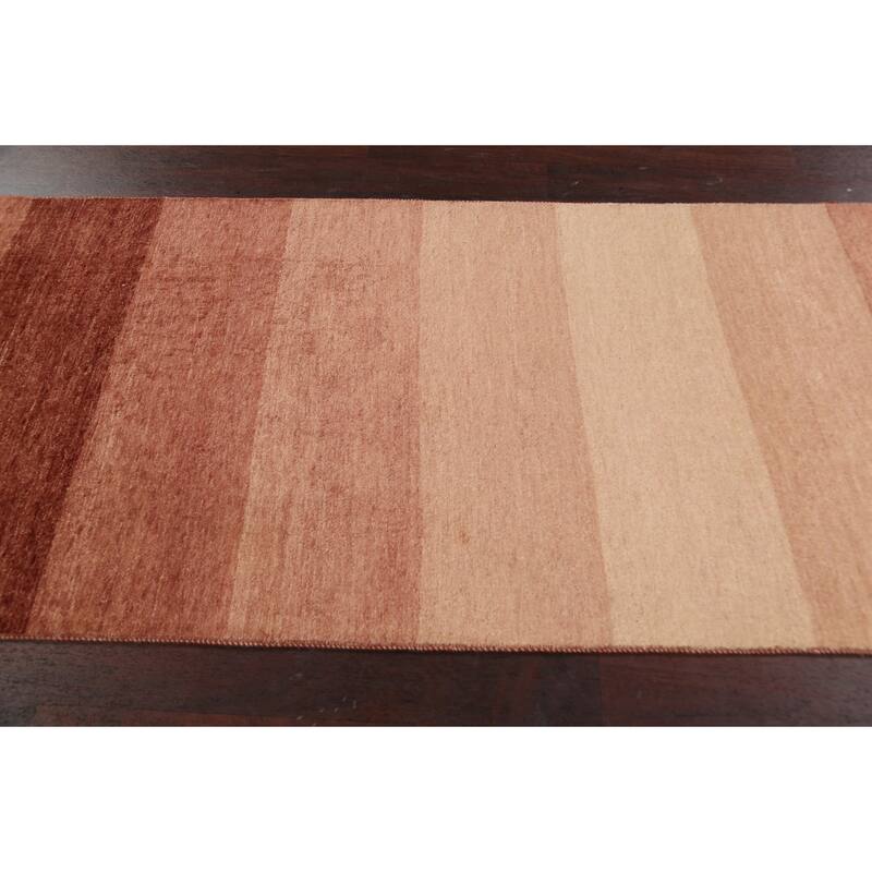 Modern Gabbeh Kashkoli Oriental Wool Runner Rug Handmade Carpet - 3'2" x 16'2"