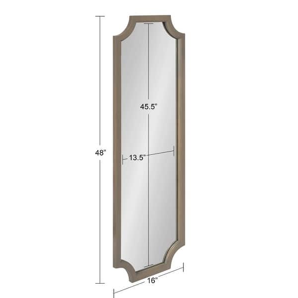 dimension image slide 2 of 18, Kate and Laurel Hogan Scalloped Wood Framed Mirror
