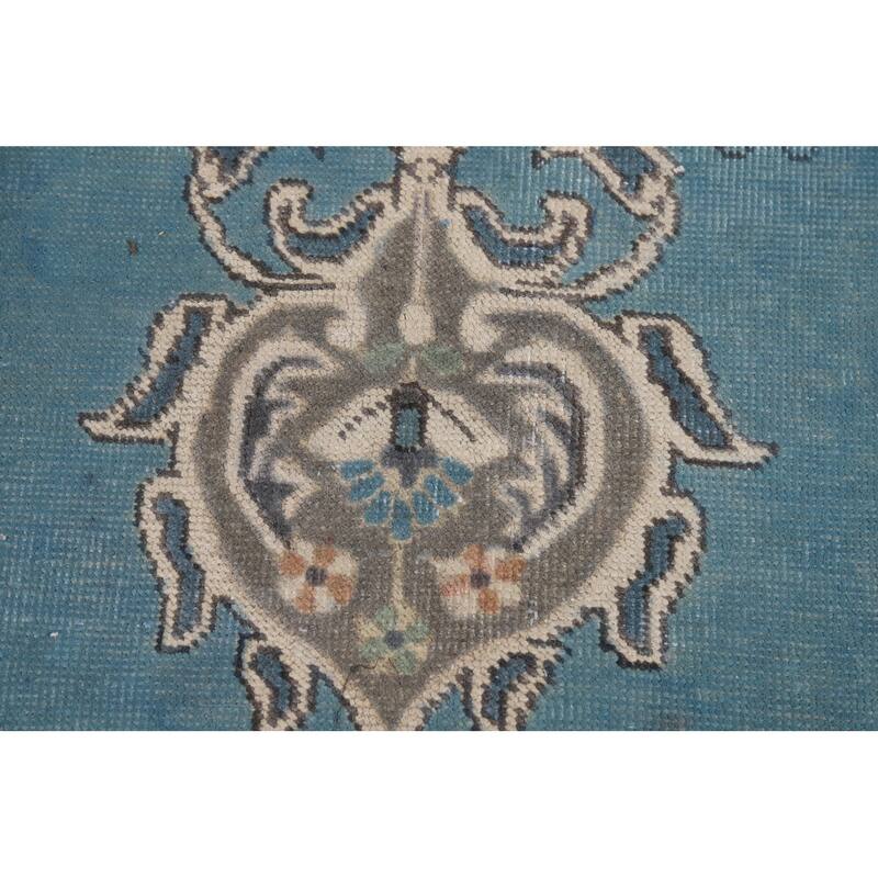 Blue Tabriz Persian Area Rug Handmade Oriental Vintage Wool Carpet - 8'2"x 11'4"