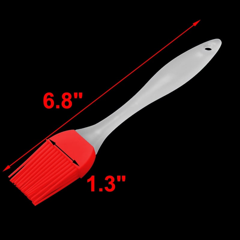 Silicone Head Barbecue Basting Grilling Cooking Condiment Pastry Brush - Red