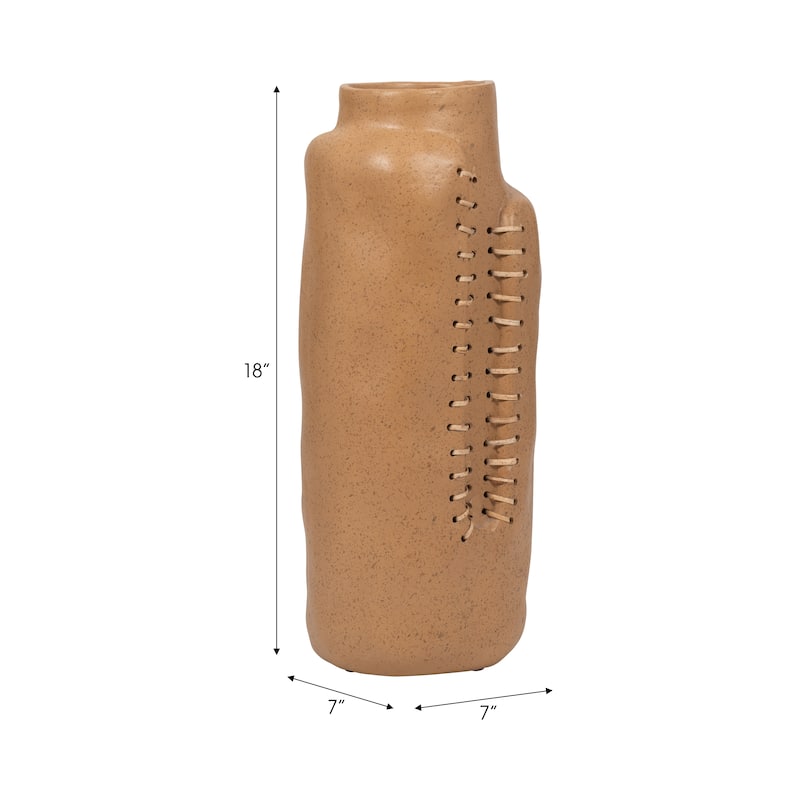 Sagebrook Home Neutral Textured Ceramic Artisan Vase