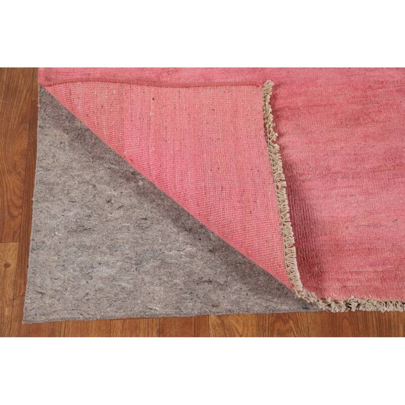 Modern Pink Gabbeh Oriental Area Rug Handmade Wool Carpet - 6'4" x 9'3"