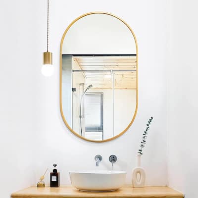 20 x 33 Inch Metal Oval Mirror