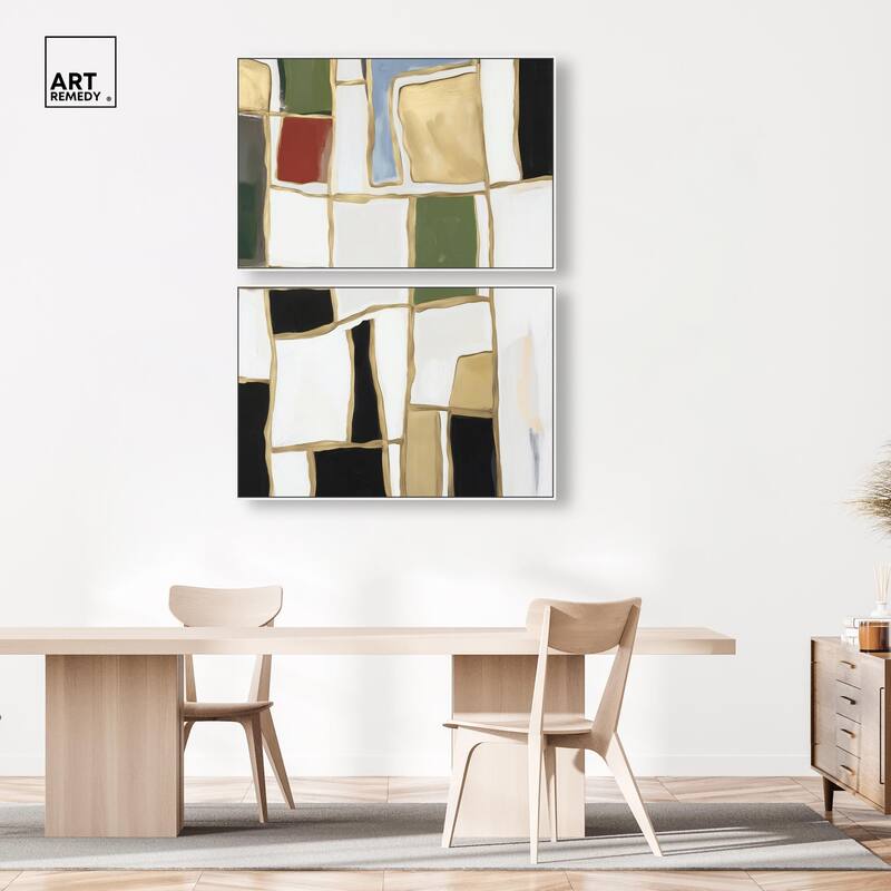 Kiss in Abstraction Canvas Set of 2 by Art Remedy