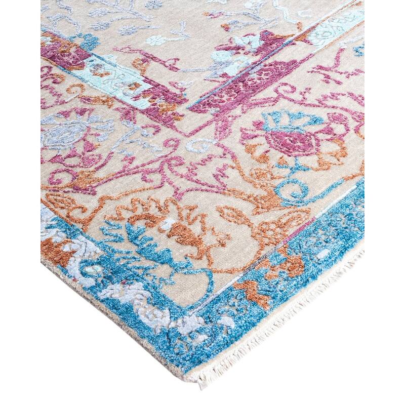 Ikat One-of-a-Kind Handmade Area Rug - Gray, 7' 10" x 10' 0" - 7' 10" x 10' 0"