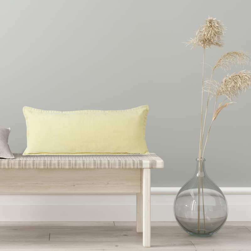 Sevita Guapo Casual Solid Stitched Edge Cotton Throw Pillow