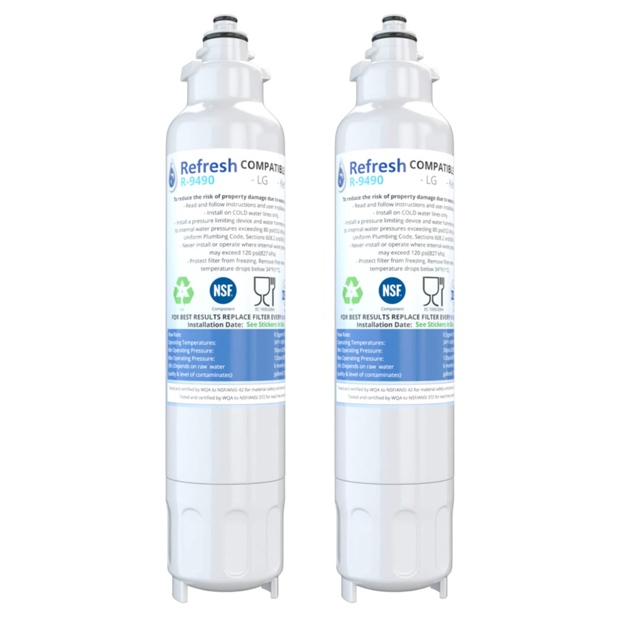 Replacement Water Filter For LG LMXC23746S 2-Pack