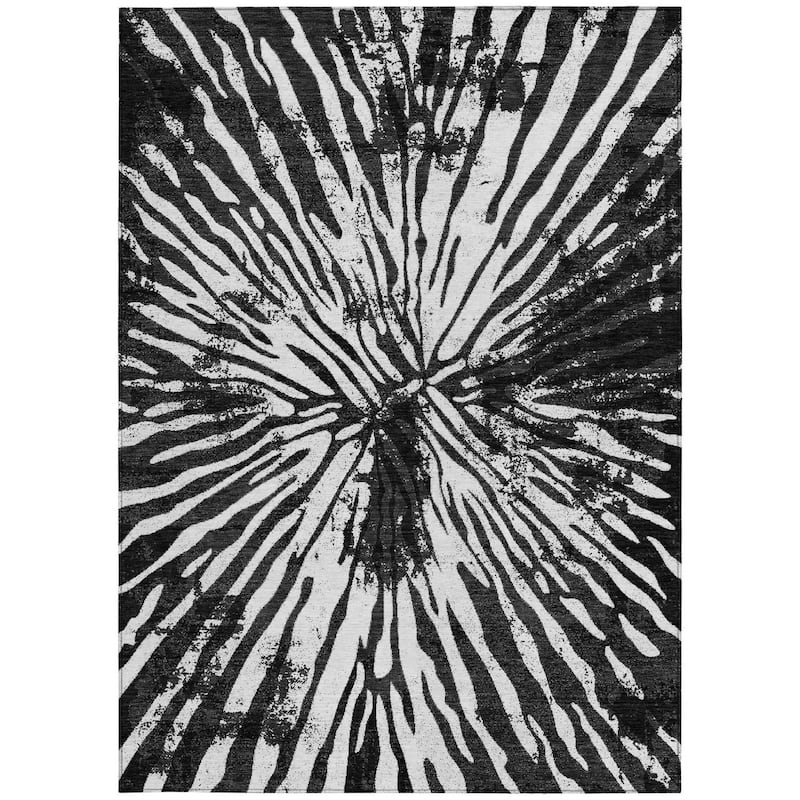 HomeRoots Abstract Transitional Rectangle Outdoor Rug