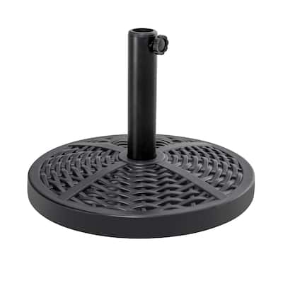 Outdoor 26 lb. Round Black Patio Umbrella Base, Polyethylene and Concrete