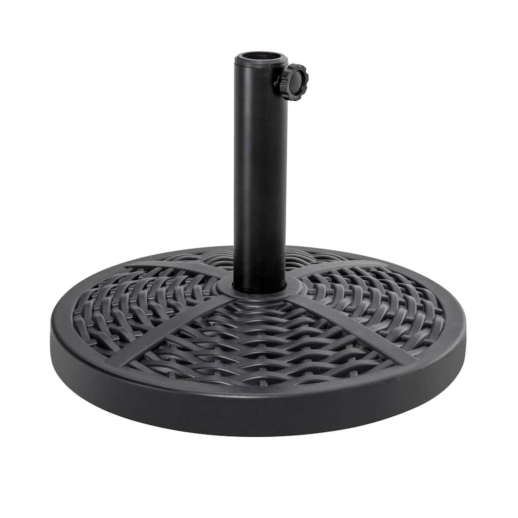 Outdoor 26 lb. Round Black Patio Umbrella Base, Polyethylene and Concrete
