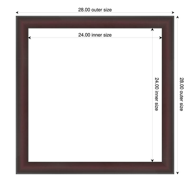 Grand Narrow Framed Dry Erase Magnetic Board - 28 x 28 in - Grand Cherry Narrow