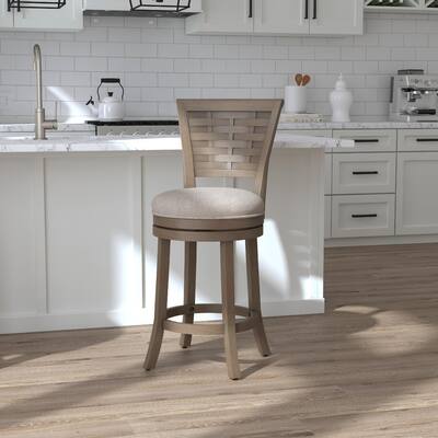 Hillsdale Furniture Thredson Wood Counter Height Swivel Stool, Light Antique Gray wash