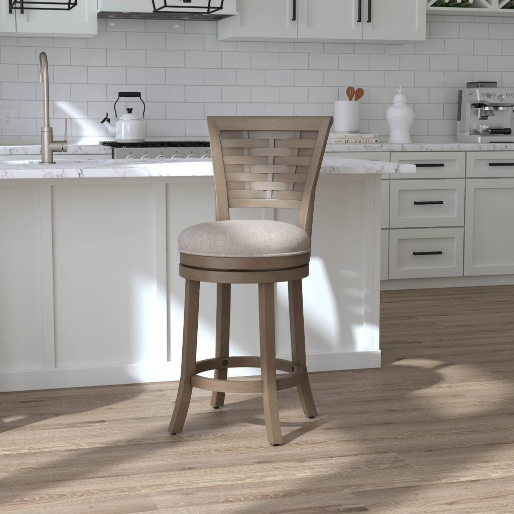 Hillsdale Furniture Thredson Wood Counter Height Swivel Stool, Light Antique Gray wash