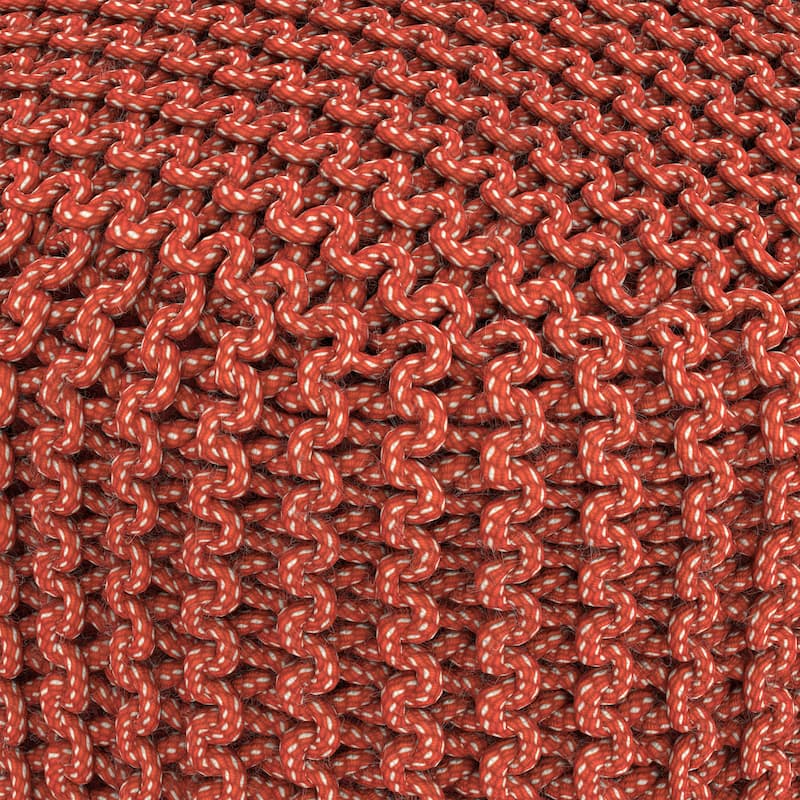 WYNDENHALL Allish Round Knitted Pouf in Orange Recycled PET Polyester