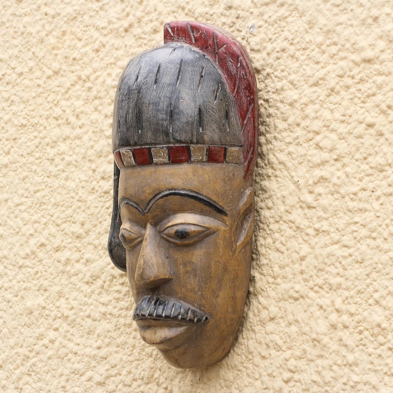 Novica Handmade British Chief African Wood Mask