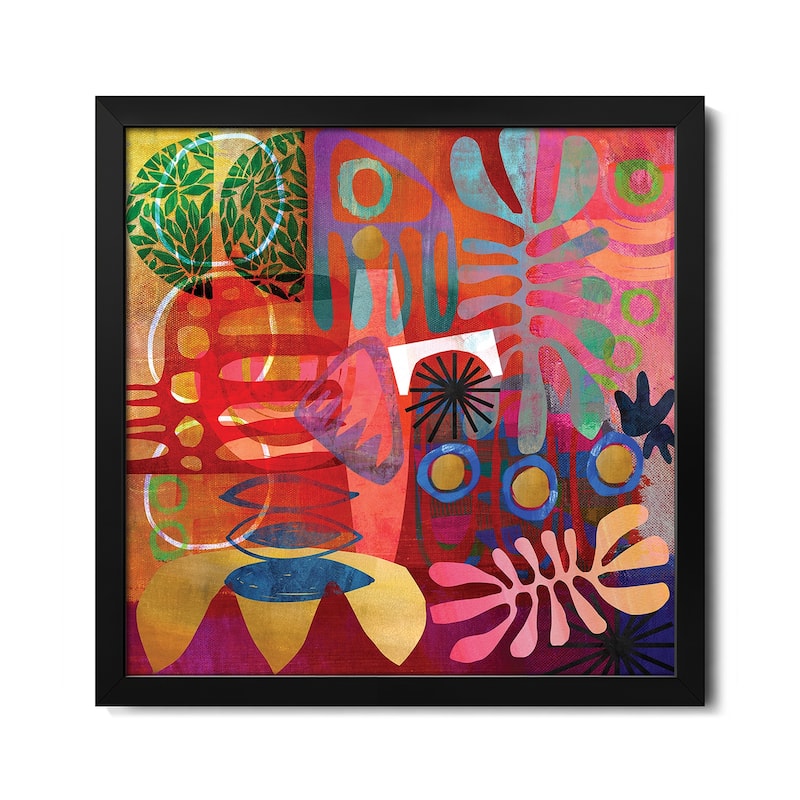 African Abstract Premium Framed Poster by Nikki Chu - Black - 16x16x1