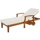 preview thumbnail 15 of 16, Outdoor Solid Wood Chaise Lounge, Patio Reclining Daybed with Wheels