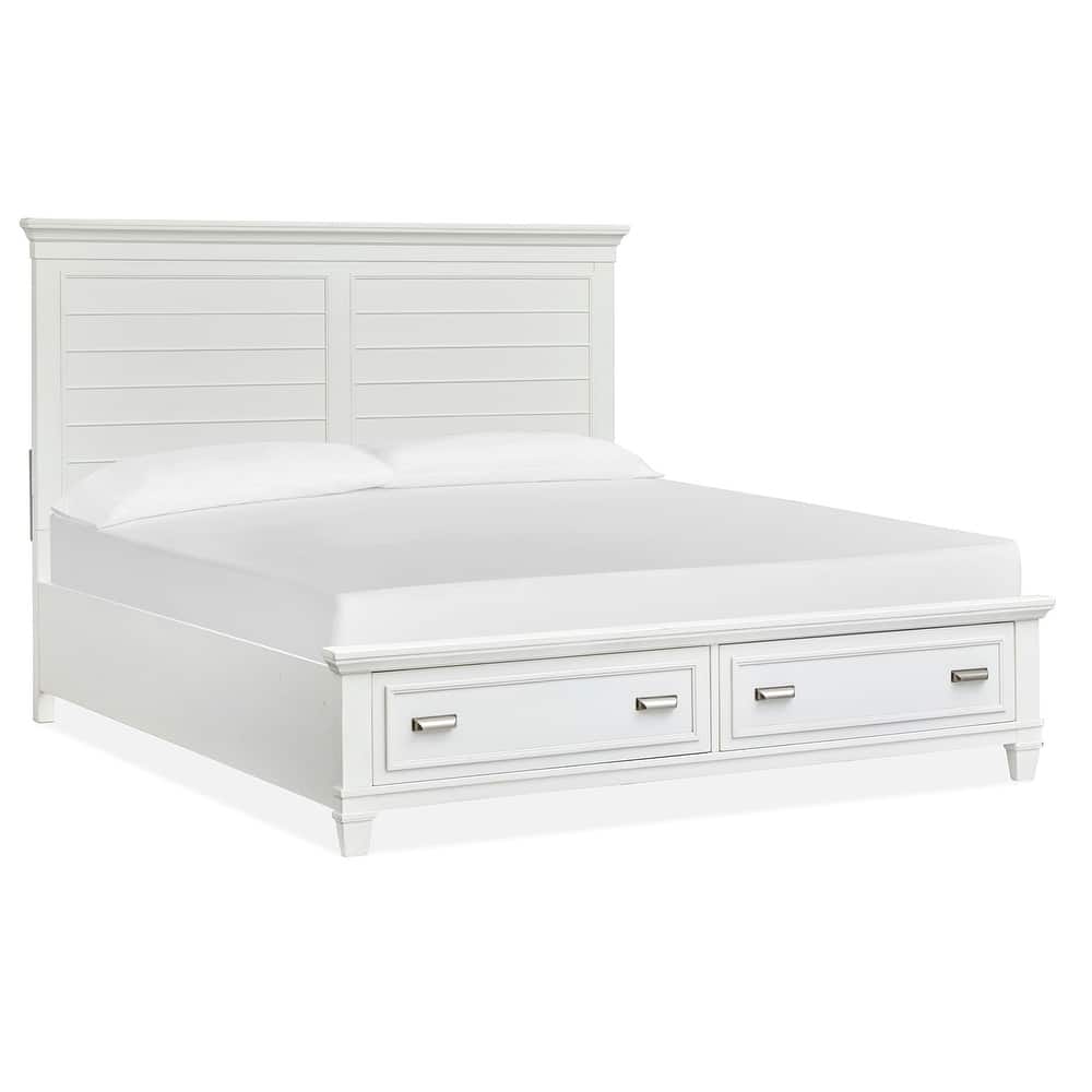 Magnussen Home Charleston White Dove Panel Storage Bed