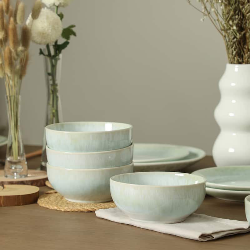 Stone Lain Riley Stoneware Dinnerware Set with Reactive Glaze