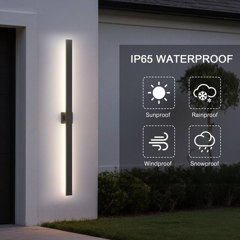 1-Light Black/White Aluminum LED Outdoor Wall Sconce