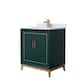 Option Green, Bronze Trim, Carrara Marble Top