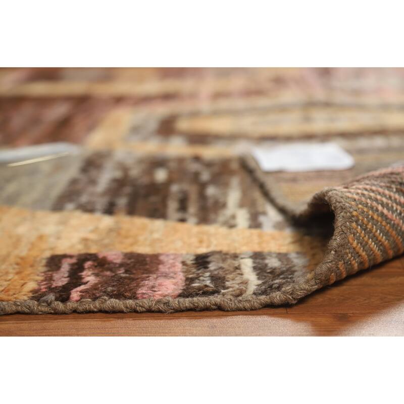 Abstract Geometric Moroccan Oriental Rug Hand-Knotted Wool Carpet - 5'3" x 6'6"