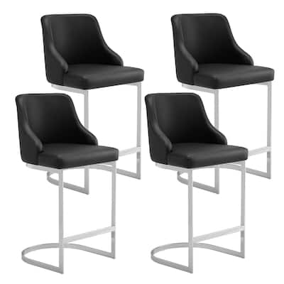 25.8'' Velvet/Leather Counter Height Bar Stools, Set of 2/3 - 36.6"H x 18.9"W x 20.5"D