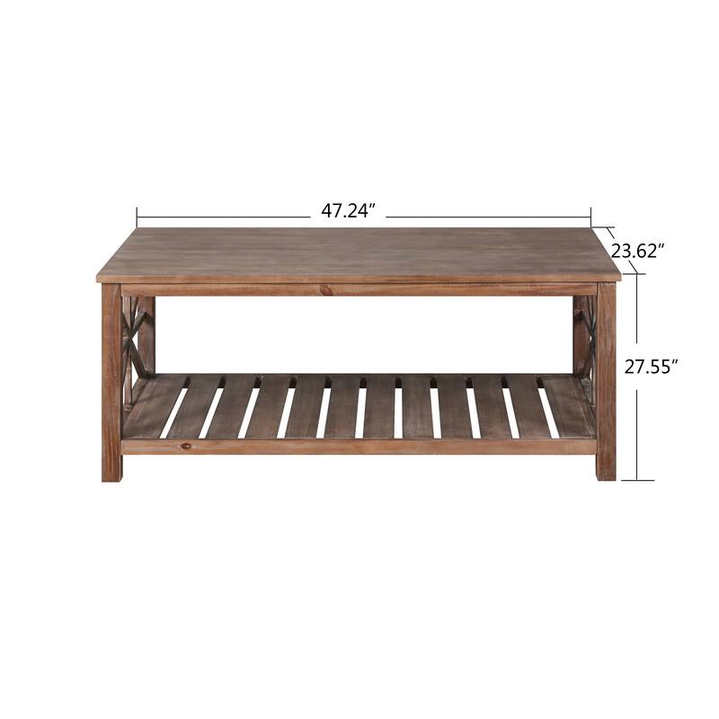 Handcrafted 52'' Width Coffee Table