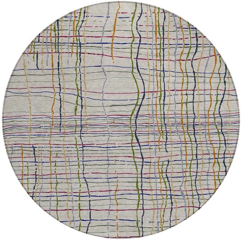 HomeRoots Striped Transitional Rectangle Outdoor Rug