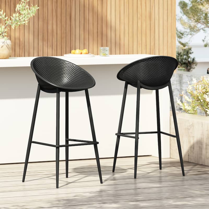 Gable Outdoor/Indoor Modern 26-inch Height Barstools (Set of 2) by Christopher Knight Home