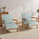 preview thumbnail 46 of 141, 25" W Mid Century Upholstered Wood Accent Chair with Pillow set of 2