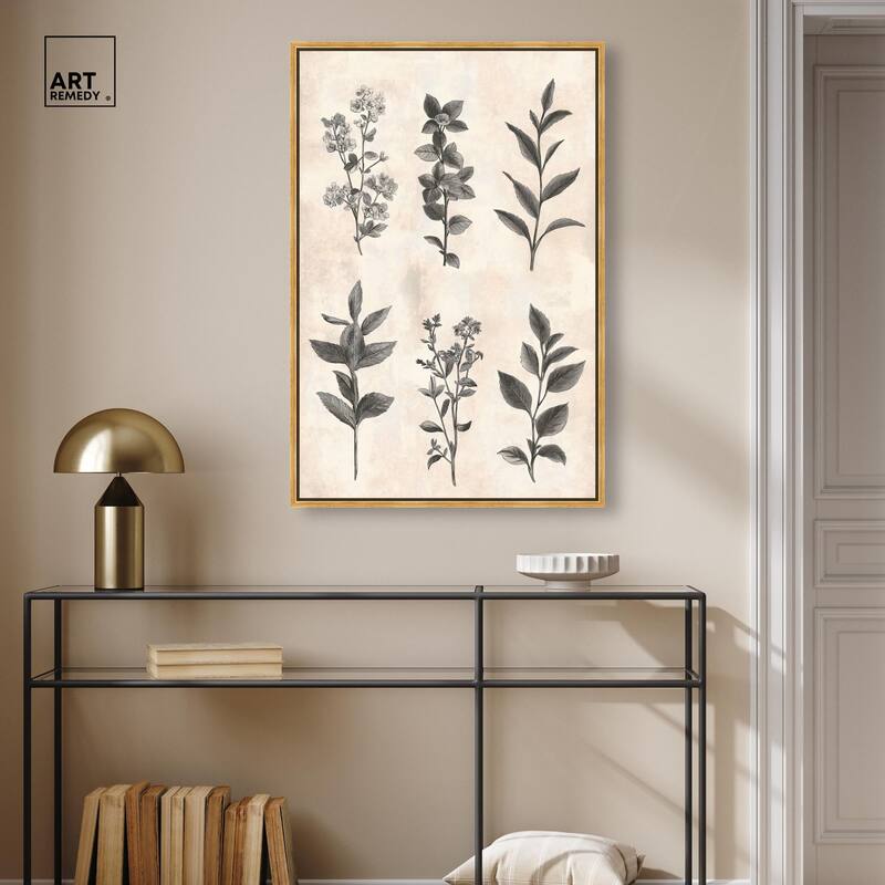 Sepia Stems Canvas by Art Remedy