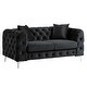 preview thumbnail 6 of 32, Morden Fort Modern Contemporary Love Seat with Deep Button Tufting Dutch Velvet, Solid Wood Frame and Iron Legs