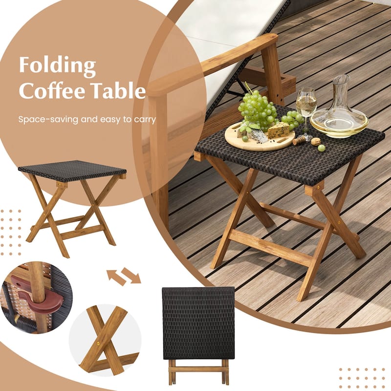 2/4PCS Outdoor Chaise Lounge Chair Set Rattan Chaise with Cushion